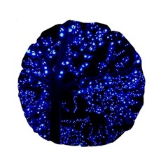 Lights Blue Tree Night Glow Standard 15  Premium Flano Round Cushions by Celenk