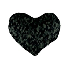 Camouflage Tarn Military Texture Standard 16  Premium Heart Shape Cushions by Celenk