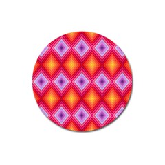 Texture Surface Orange Pink Magnet 3  (round)