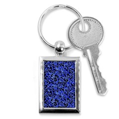 Texture Structure Electric Blue Key Chains (rectangle)  by Celenk