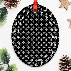 White Cross Oval Filigree Ornament (two Sides) by jumpercat