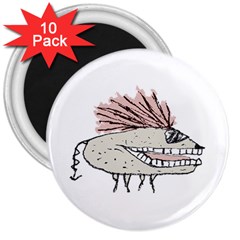 Monster Rat Hand Draw Illustration 3  Magnets (10 Pack)  by dflcprints