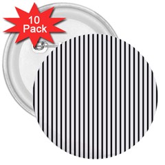 Basic Vertical Stripes 3  Buttons (10 Pack)  by jumpercat
