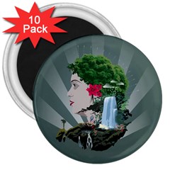 Digital Nature Beauty 3  Magnets (10 Pack) 