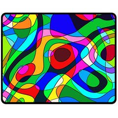 Digital Multicolor Colorful Curves Double Sided Fleece Blanket (medium)  by BangZart
