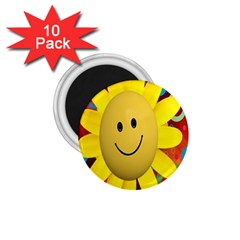 Sun Laugh Rays Luck Happy 1 75  Magnets (10 Pack)  by Celenk
