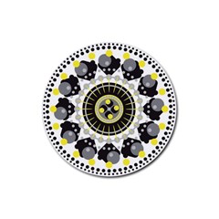 Mandala Geometric Design Pattern Rubber Round Coaster (4 Pack)  by Celenk