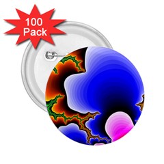 Fractal Background Pattern Color 2 25  Buttons (100 Pack)  by Celenk