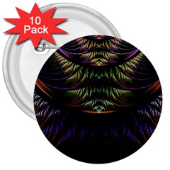 Fractal Colorful Pattern Fantasy 3  Buttons (10 Pack)  by Celenk