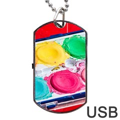 Palette Brush Paint Box Color Dog Tag Usb Flash (one Side)