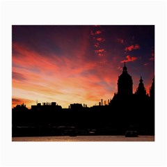 Sunset Silhouette Sun Sky Evening Small Glasses Cloth (2-side)