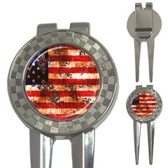 American Flag Usa Symbol National 3-in-1 Golf Divots