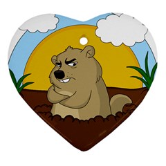 Groundhog Day Heart Ornament (two Sides) by Valentinaart