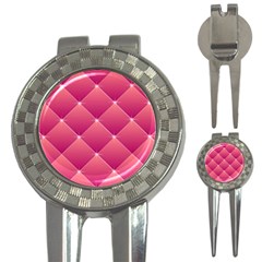 Pink Background Geometric Design 3-in-1 Golf Divots