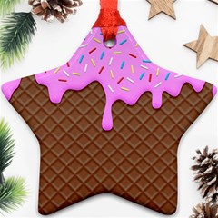 Chocolate And Strawberry Icecream Star Ornament (two Sides)