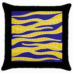 Yellow Tentacles Throw Pillow Case (black) by jumpercat
