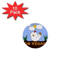 Go Vegan - Cute Chick  1  Mini Buttons (10 Pack)  by Valentinaart