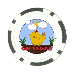 Go Vegan - Cute Chick  Poker Chip Card Guard (10 Pack) by Valentinaart