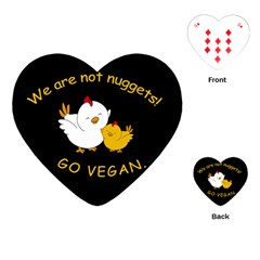 Go Vegan - Cute Chick  Playing Cards (heart)  by Valentinaart