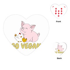 Go Vegan - Cute Pig And Chicken Playing Cards (heart) 