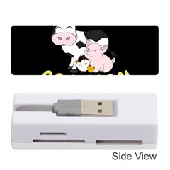 Friends Not Food - Cute Cow, Pig And Chicken Memory Card Reader (stick)  by Valentinaart