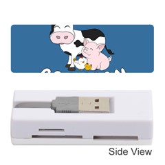 Friends Not Food - Cute Cow, Pig And Chicken Memory Card Reader (stick)  by Valentinaart