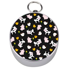 The Farm Pattern Silver Compasses