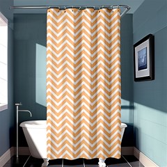 Orange Chevron Shower Curtain 36  X 72  (stall) 