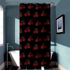 Cherries Black Shower Curtain 36  X 72  (stall) 
