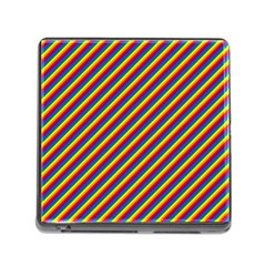 Gay Pride Flag Candy Cane Diagonal Stripe Memory Card Reader (square) by PodArtist