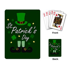 St Patricks Leprechaun Playing Card by Valentinaart