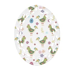 Easter Pattern Oval Filigree Ornament (two Sides)