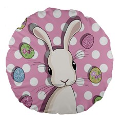 Easter Bunny  Large 18  Premium Flano Round Cushions
