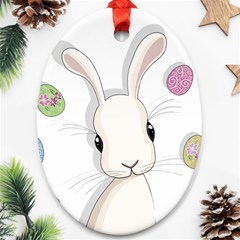Easter Bunny  Oval Ornament (two Sides)