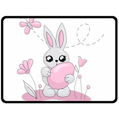 Easter Bunny  Fleece Blanket (large) 