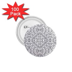 Black And White Ethnic Geometric Pattern 1 75  Buttons (100 Pack)  by dflcprints
