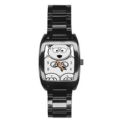Bear Polar Bear Arctic Fish Mammal Stainless Steel Barrel Watch by Nexatart