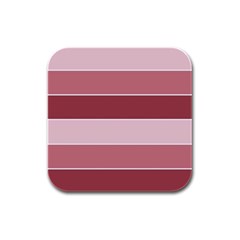 Striped Shapes Wide Stripes Horizontal Geometric Rubber Square Coaster (4 Pack)  by Nexatart
