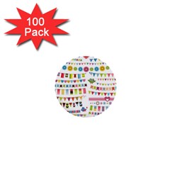 Owl Pattern 1  Mini Buttons (100 Pack) 
