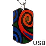 Simple Batik Patterns Dog Tag USB Flash (Two Sides) Back