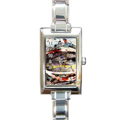 Egg In The Duck   Needle In The Egg 2 Rectangle Italian Charm Watch