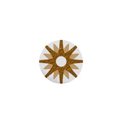 Star Golden Glittering Yellow Rays 1  Mini Buttons by Sapixe