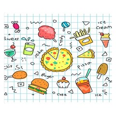 Colorful Doodle Soda Cartoon Set Double Sided Flano Blanket (small) 