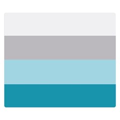Blue Gray Striped Pattern Horizontal Stripes Double Sided Flano Blanket (small) 