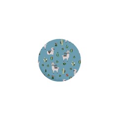 Lama And Cactus Pattern 1  Mini Buttons by Valentinaart