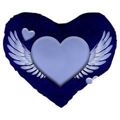 Background Texture Heart Wings Large 19  Premium Flano Heart Shape Cushions by Sapixe