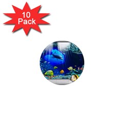 Dolphin Art Creation Natural Water 1  Mini Magnet (10 Pack)  by Sapixe