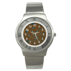 Fractal Abstract Pattern Stainless Steel Watch