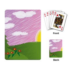 Pine Trees Trees Sunrise Sunset Playing Card by Sapixe