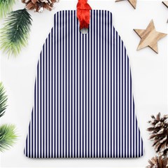 Usa Flag Blue And White Stripes Bell Ornament (two Sides) by PodArtist